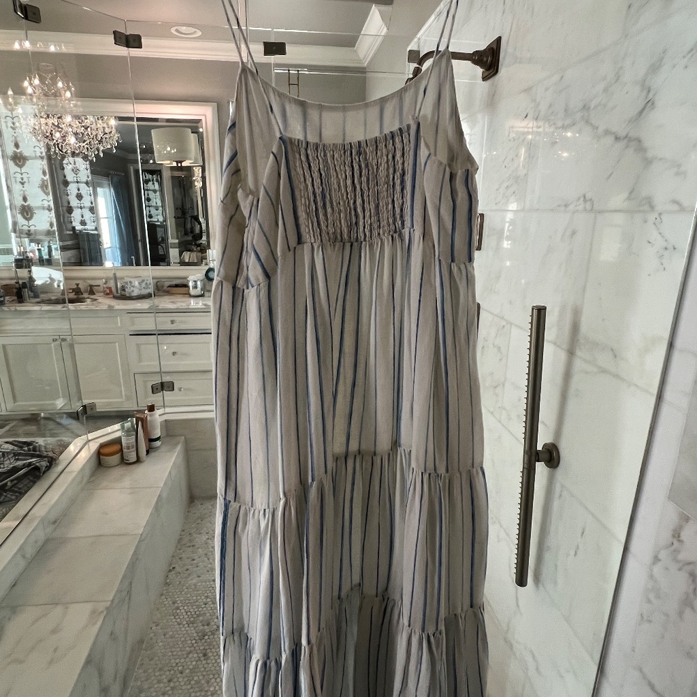 Tommy Bahama String Of Silver Linen-Blend Short Sundress, Coconut, Large - Picture 9 of 14